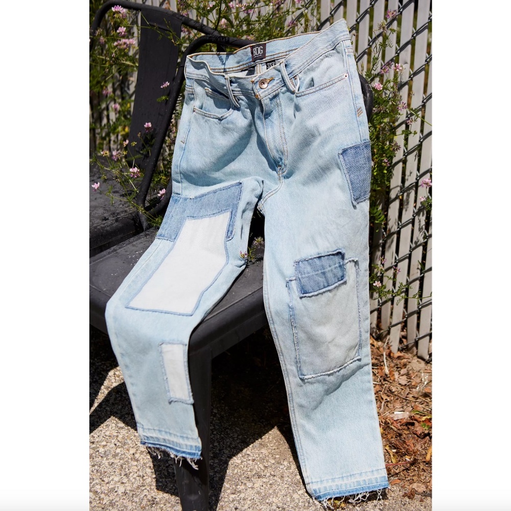 Blue Patchwork Dad Jean - image 4